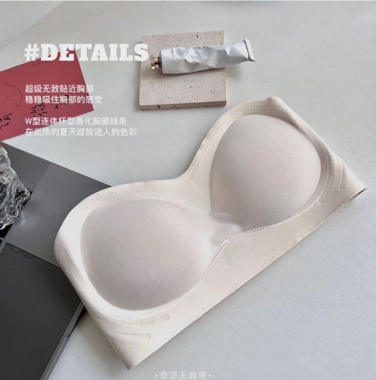 Miracle Strapless Soft Support Underwear Anti-Exposure off-Shoulder Tube Top Small Chest Gathered without Trace Invisible Thin Bra Women