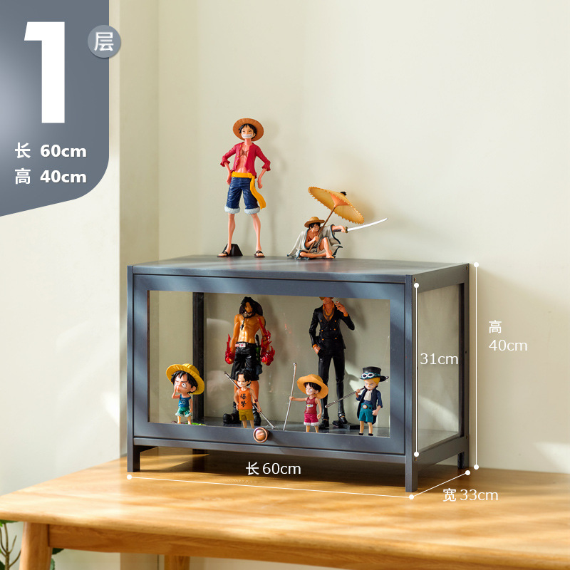 Hand-Made Display Cabinet Imitation Glass Transparent and Dustproof Showcase Lego Toy Acrylic Storage Box Bookcase Shelf