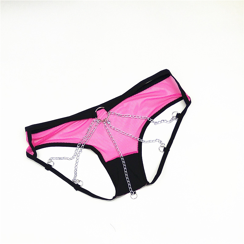 一件代发情趣内裤女士性感激情诱惑金属铝质链条透气镂空厂家批发