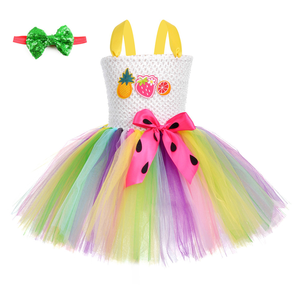 儿童童趣春夏装 水果连衣纱裙女孩可爱公主裙生日主题派对礼服裙