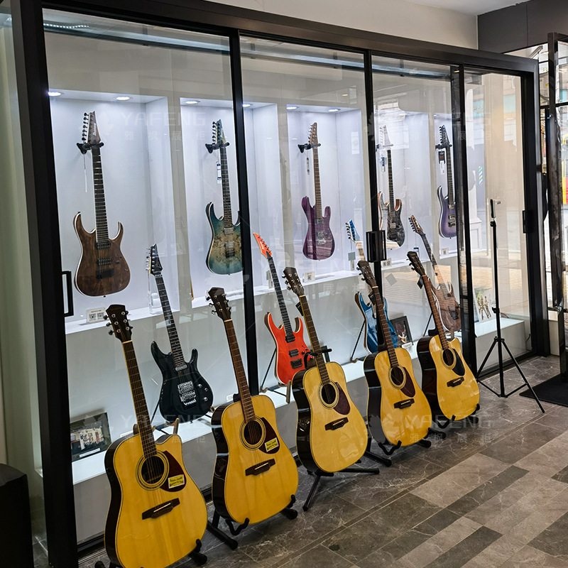 私人吉他展示柜定制不锈钢亚克力玻璃上墙架客厅乐高手办模型展柜
