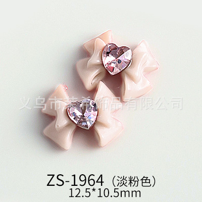 Hot Sale Internet Celebrity Nail Ornament Bowknot Sweet Girl Three-Dimensional Love Super Shiny Diamond Bow Jewelry Zs1961