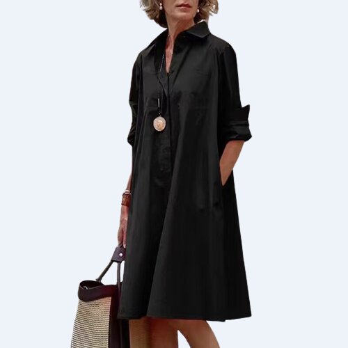 Cross-Border Independent Station Wish Amazon Stitching Contrast Color European and American Women's Clothing Leisure Elegant Cardigan Dress