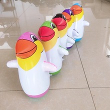 36彩色企鹅不倒翁充气玩具PVC玩具充气不倒翁小企鹅地推热卖玩具