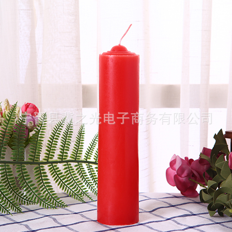 Factory Wholesale Colorful Big Candle Household Number Red White Yellow Purple Blue Pink Green Lighting Nite Thick Chinese New Year Buddha Worship
