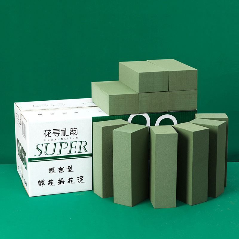 Flower Packaging Dried Clay Absorbent Floral Foam Bricks Cut Absorbent Sponge round Artificial Flower Bouquet