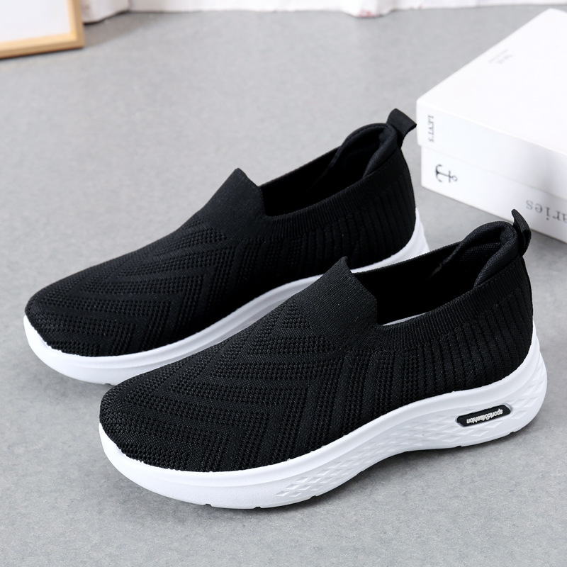 Sneaker Women 2023 New Foreign Trade Shoes Casual Soft Bottom Mom Shoes Fashion Sock Shoes Casual Shoes Factory Straight Hair