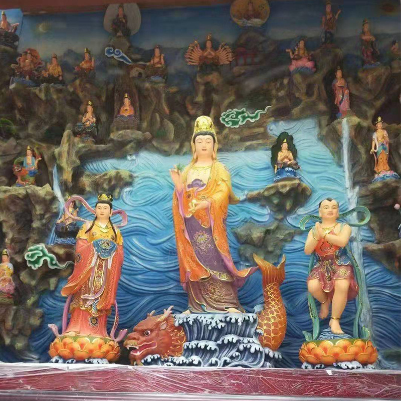 厂家批发浮雕海岛观音佛像 释迦佛 十八罗汉规格尺寸材质均可定制