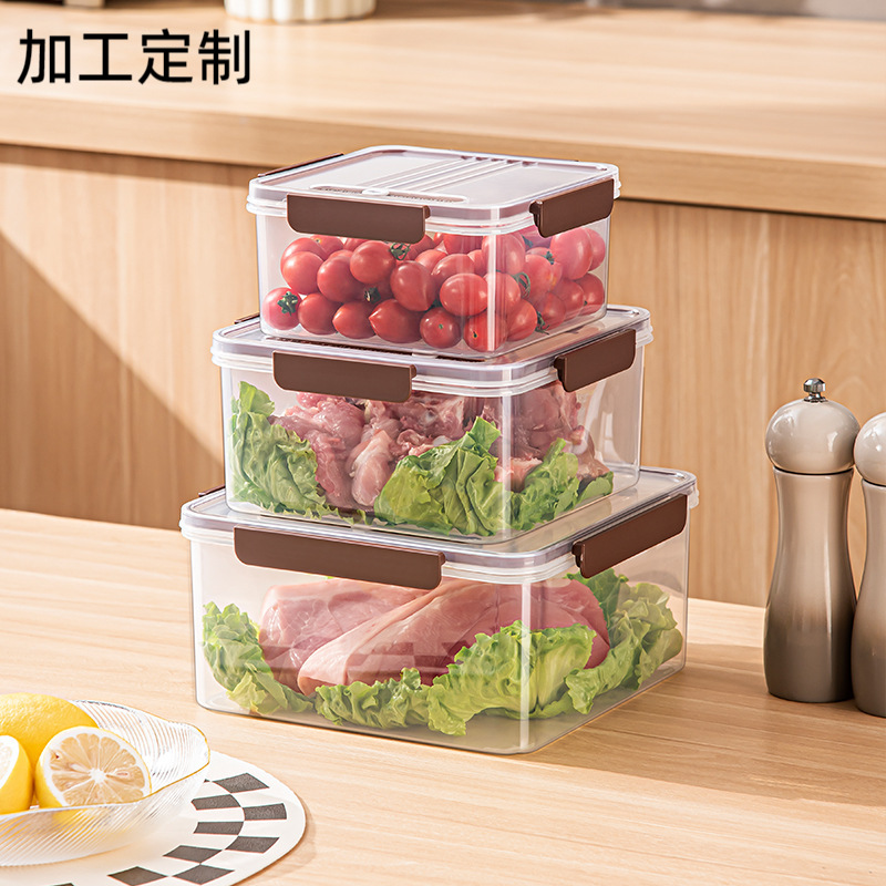 crisper food grade special refrigerator storage box pp transparent frozen vegetables and fruits with lid sealed box