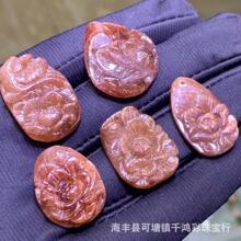 天然黑骨干太阳石双面雕刻吊坠 颜色鲜艳 星光闪烁 厂家直供批发