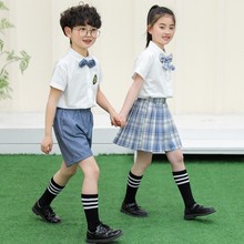 儿童园服JK制服夏季新款套装学院风小学生校服百褶裙两件套毕业照