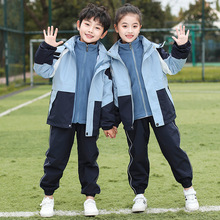 中小学生校服2024冬季新款加绒加厚防寒幼儿园园服儿童冲锋衣套装