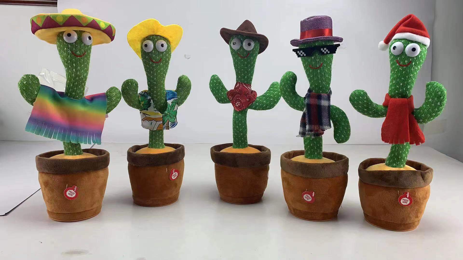 Tiktok Same Style Sand Carving Internet Celebrity Dancing Cactus Amazon Singing Tongue Learning Birthday Funny Plush Toy