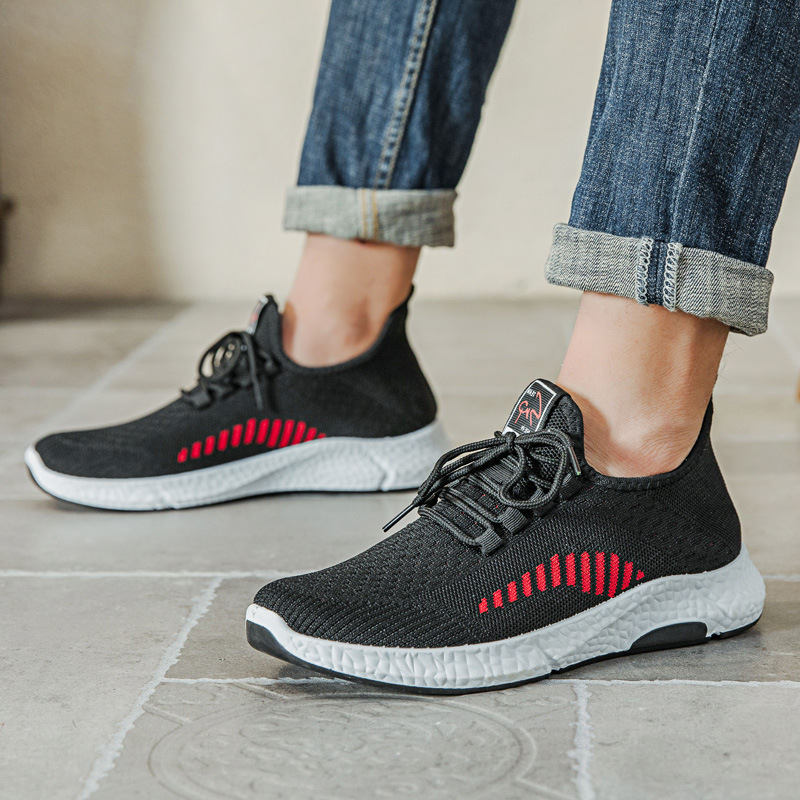 Men's Shoes Spring/Summer New Sports Shoes Casual Breathable Flying Woven Men's Jogging Cross-Border Foreign Trade Men's Shoes Factory Wholesale