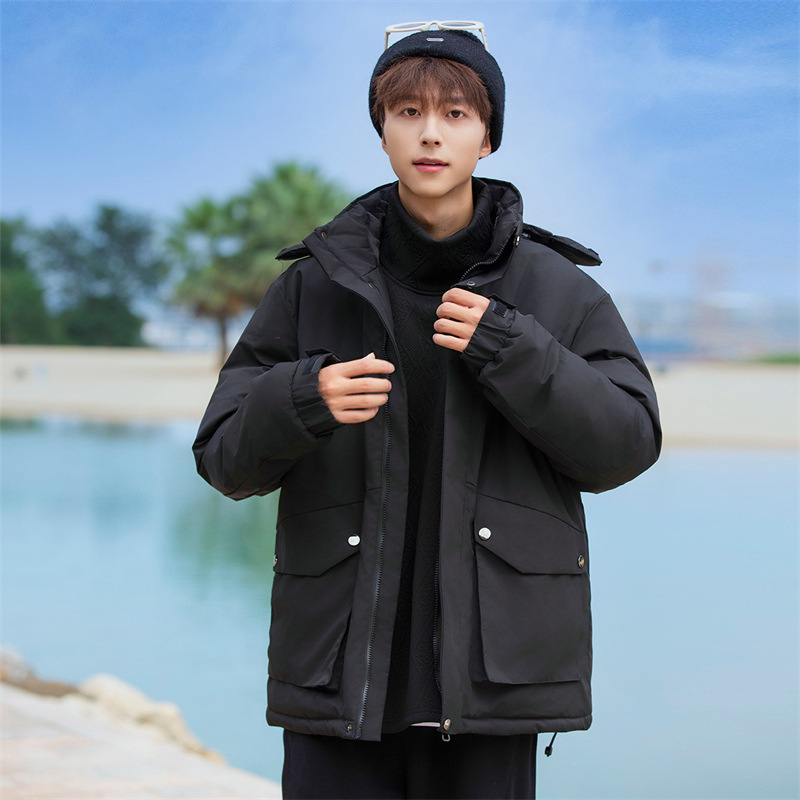 L-7XL plus Size Cotton Clothes Men's Cotton-Padded Coat Winter New Hooded Loose Cargo Cotton-Padded Jacket Fashion Brand Casual Men's Coat