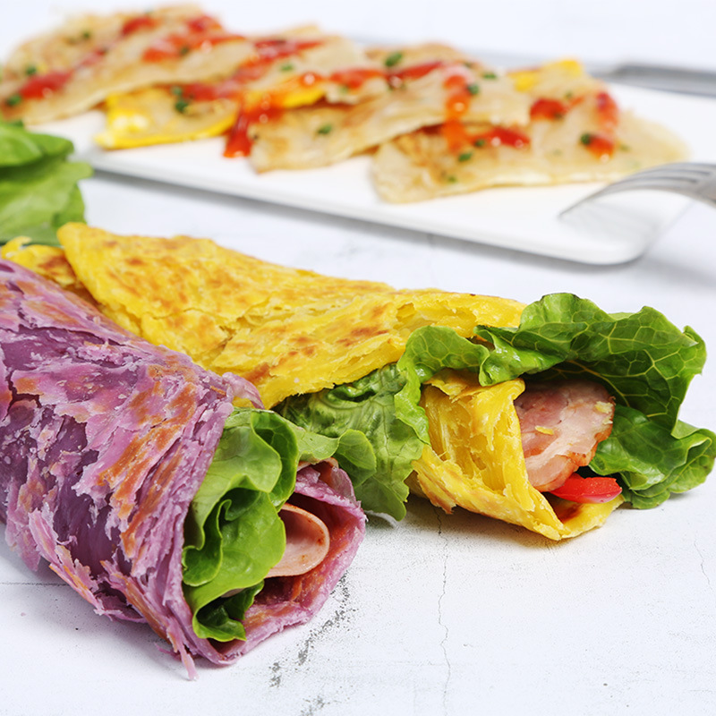 大由大紫薯手抓饼台湾风味煎饼千层速冻面食100张/箱广东包邮