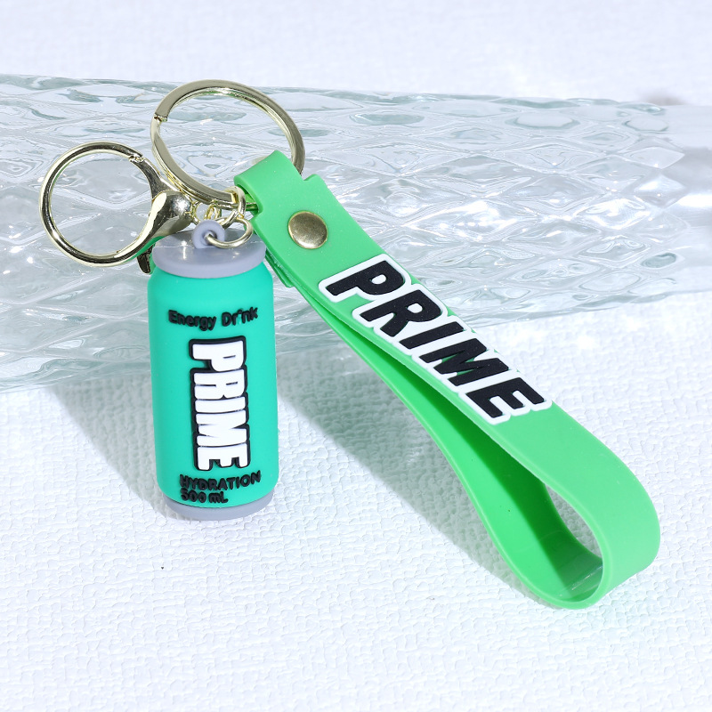 Creative Primedrink Beverage Bottle Keychain Pendant Silicone Bottle-Shaped Couple Bags Car Pendant Small Gift