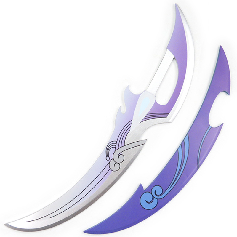 澜cos武器道具服双刃刀剑动漫装备 刺客蔡文姬cp鲨之猎刃 竹制