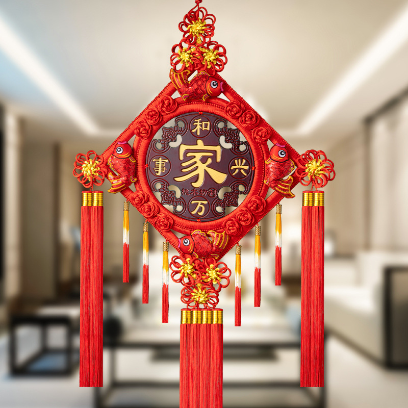 中国结挂件客厅大号桃木福字中国节玄关乔迁平安结家居装饰新年挂