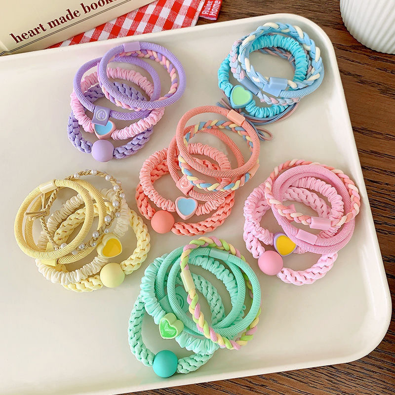 Colorful Big Ring Children Rubber Band Hair Ring Does Not Hurt Hair Girls Hair Ring Korean Baby Hair Ring Hair-Binding Headband Hair Accessories