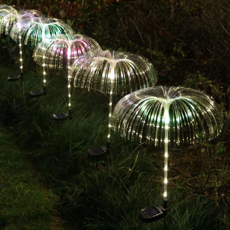 Internet Celebrity Solar Jellyfish Lamp Outdoor Art Solar Lamp Floor Lamp Lawn Lamp Optical Fiber Ambience Light Simple