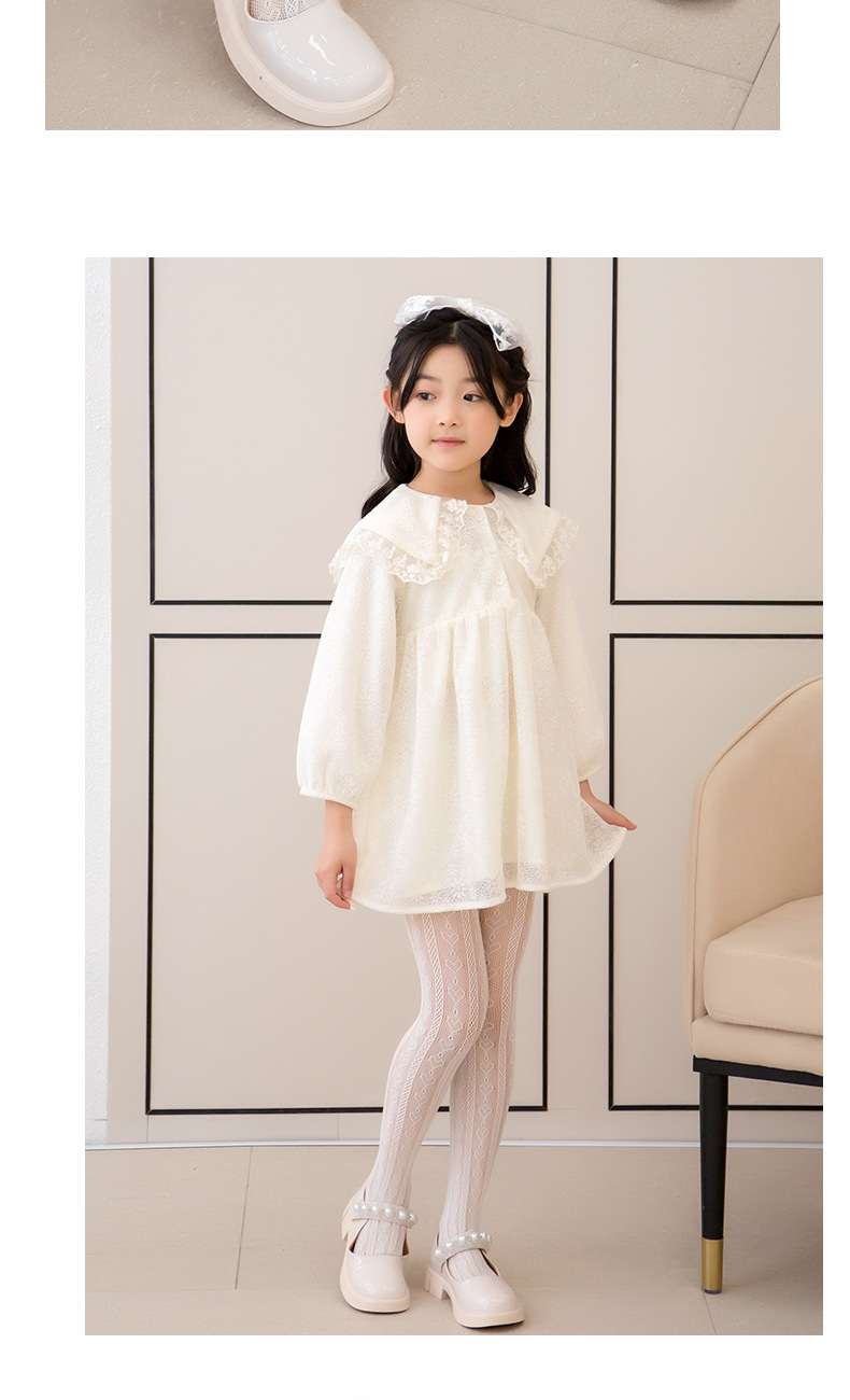 蕾丝女童丝袜夏季薄款洛丽塔儿童连裤袜白色女宝宝防蚊网袜公主