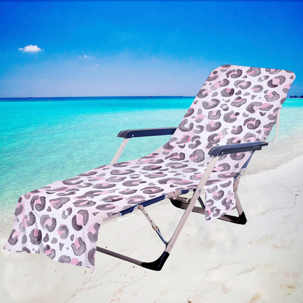厂家直供超细纤维沙滩椅套 躺椅罩毛巾沙滩巾包一件定制豹纹1款
