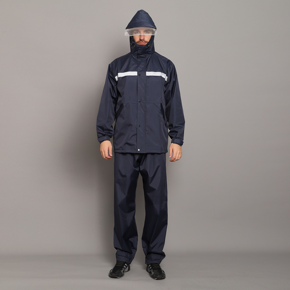 华海分体雨衣雨裤分体套装成人双层分体式反光雨衣春亚纺加工定制