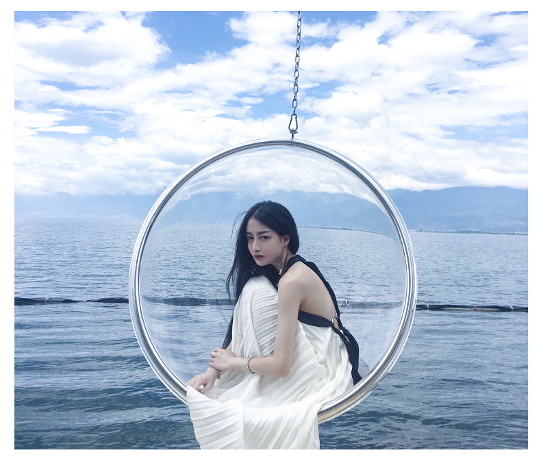 透明太空泡泡椅网红玻璃球吊椅半球亚克力吊篮秋千吊球椅摇椅北欧