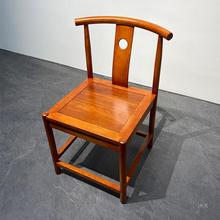 新中式月牙椅实木椅子餐椅靠背椅家用休闲茶椅凳子圈椅牛角椅整装