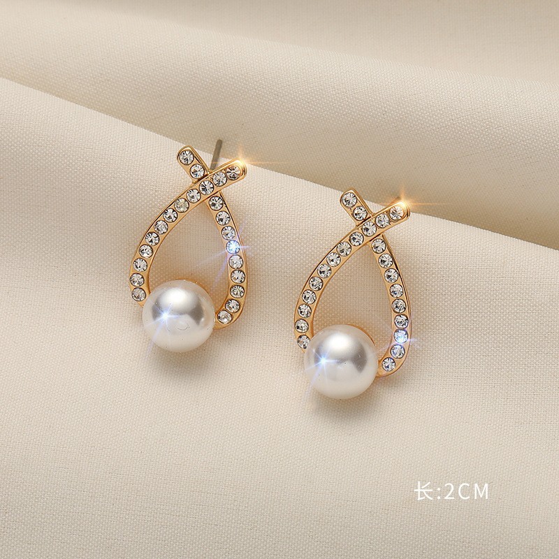 s925银针高级感耳环女韩版时尚轻奢气质珍珠耳钉抖音爆款耳饰批发