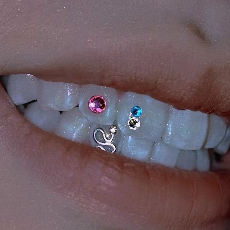 穿戴牙饰牙钻牙饰专业辣妹配饰925银牙齿镶钻工具套装diy小众装饰