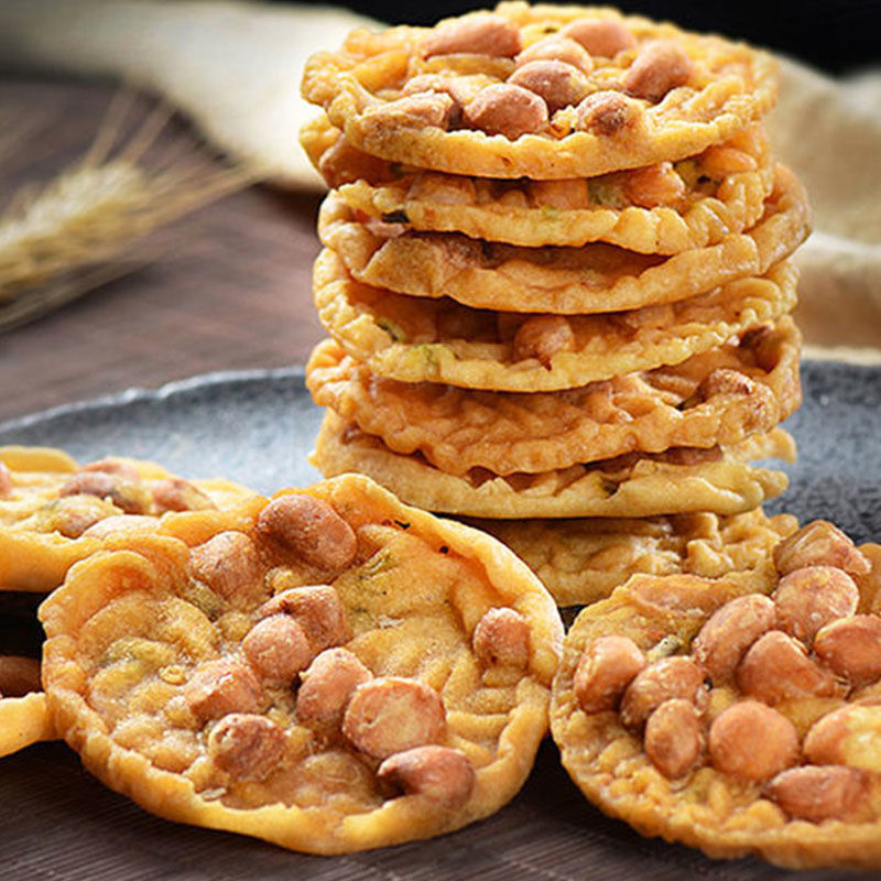 江西特产月亮巴赣南花生巴油炸锅巴豆巴饼干独立包装客家零食小吃