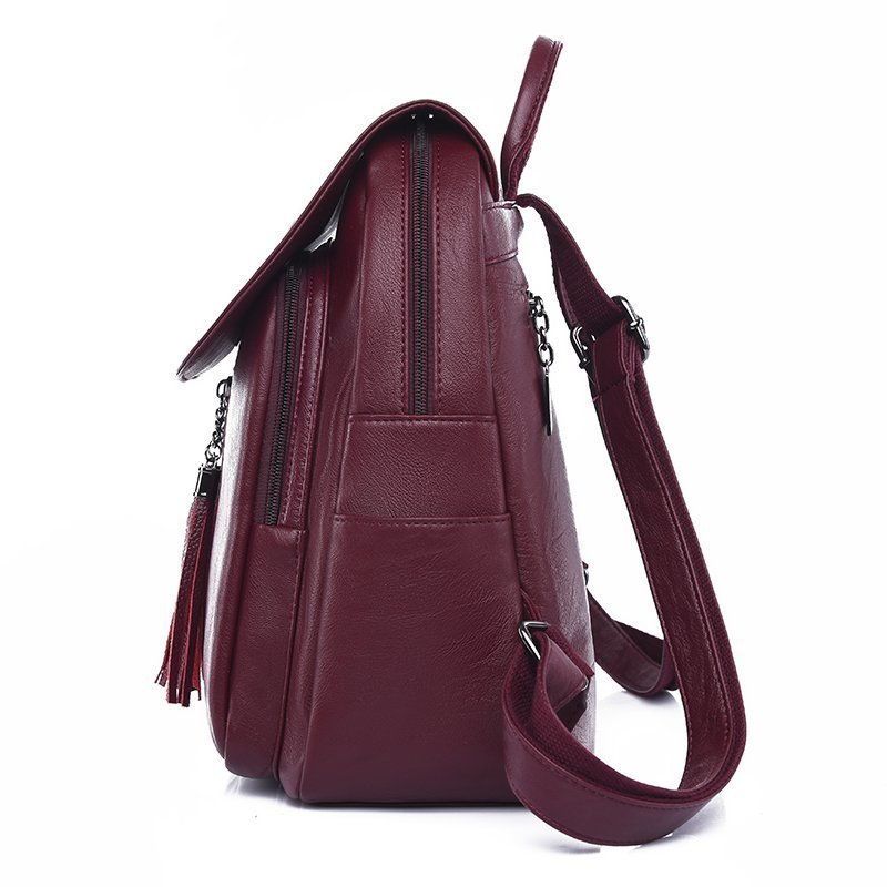 Elegant Backpack Female 2023 New Versatile Large Capacity Soft Leather Student Schoolbag Outdoor Travel Backpack Ladies Bag