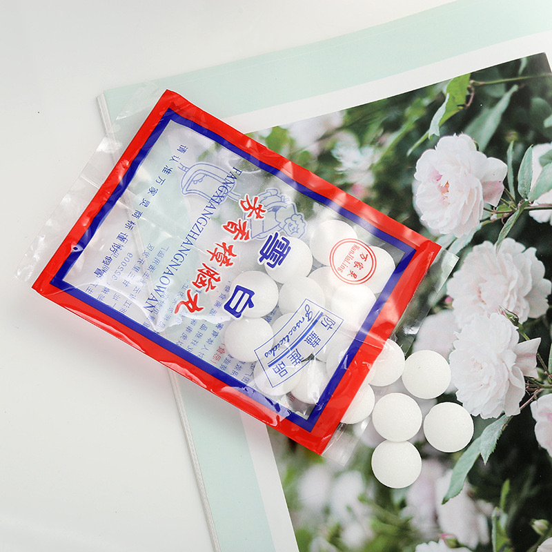 雪白色天然樟脑丸 驱虫防蟑螂独立包装樟木球 防臭卧室衣柜卫生球