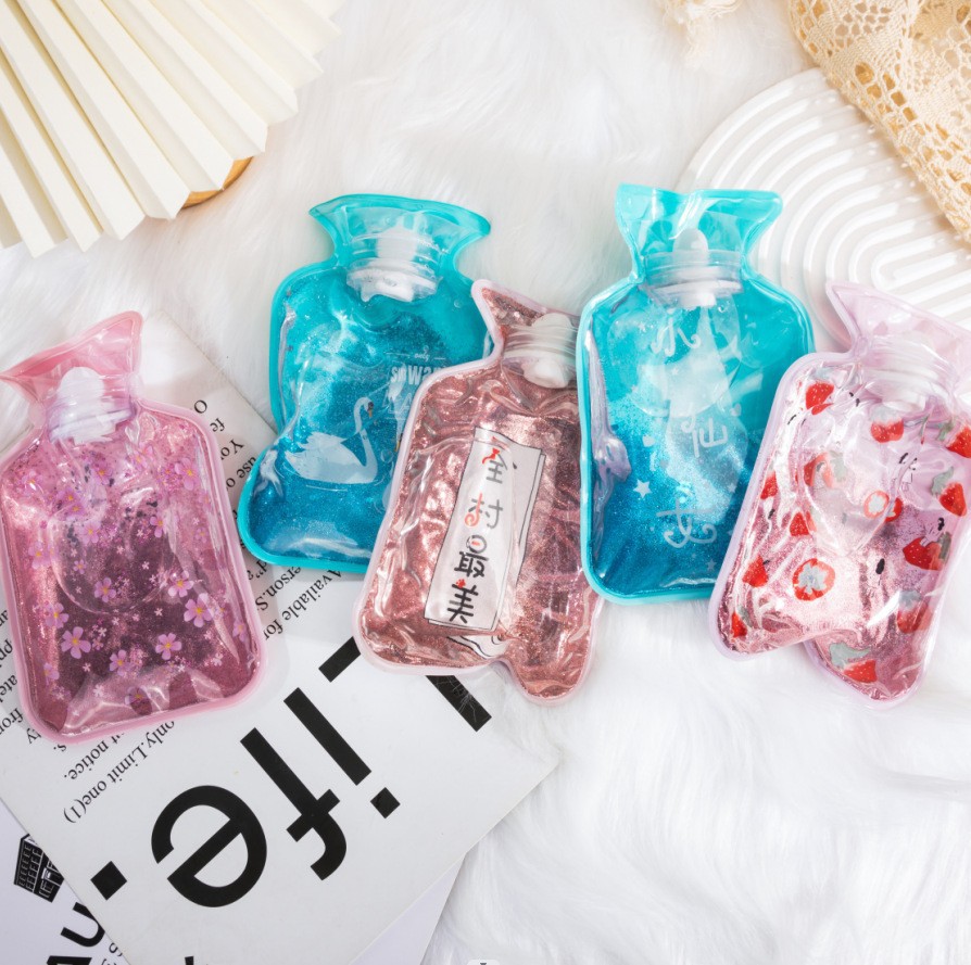 Winter Hot Selling Female Student Hand Warmer Cute Cartoon Mini Small Sized Hot-Water Bag Hot Compress Transparent Hot Water Injection Bag
