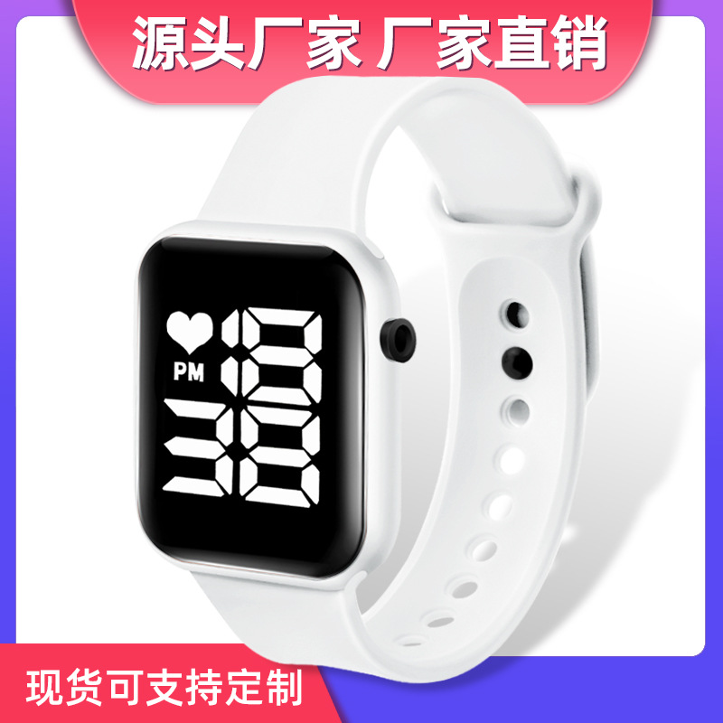Trending on TikTok Hot Sale Small Square Led Children's Electronic Watch Creative Fashion Large Screen Student Digital Watch PF