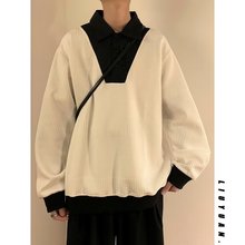 高级感翻领男士潮流针织POLO衫上衣服秋冬季潮牌痞帅外套