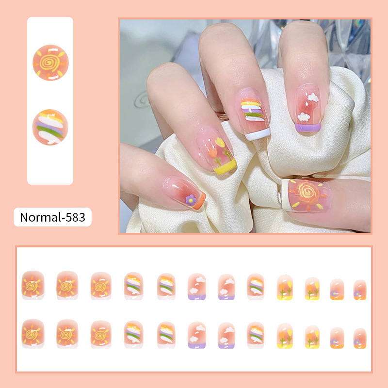 Wear Armor High-Grade 2023 New Nail Patch Nail Stickers Nail Tip Finished Wearable Nail Stickers Medium