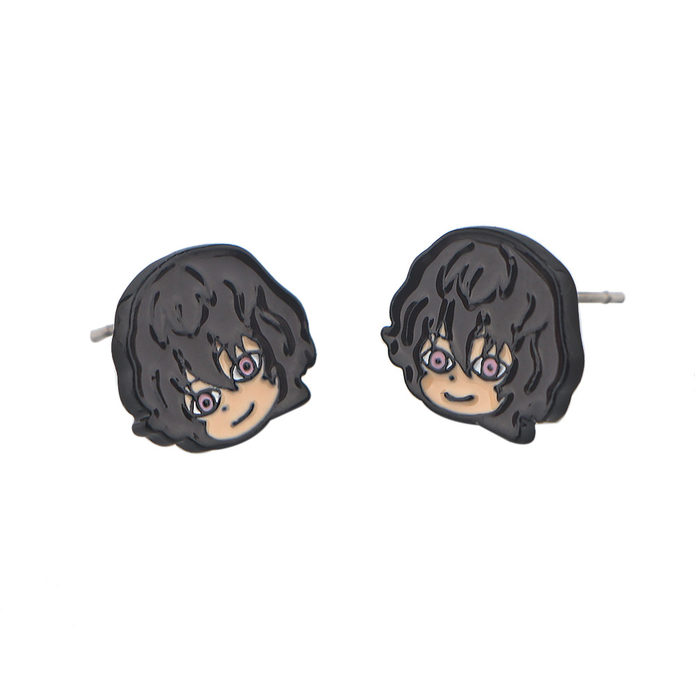 文豪野犬动漫卡通耳钉 外贸合金个性创意跨境耳环耳饰品