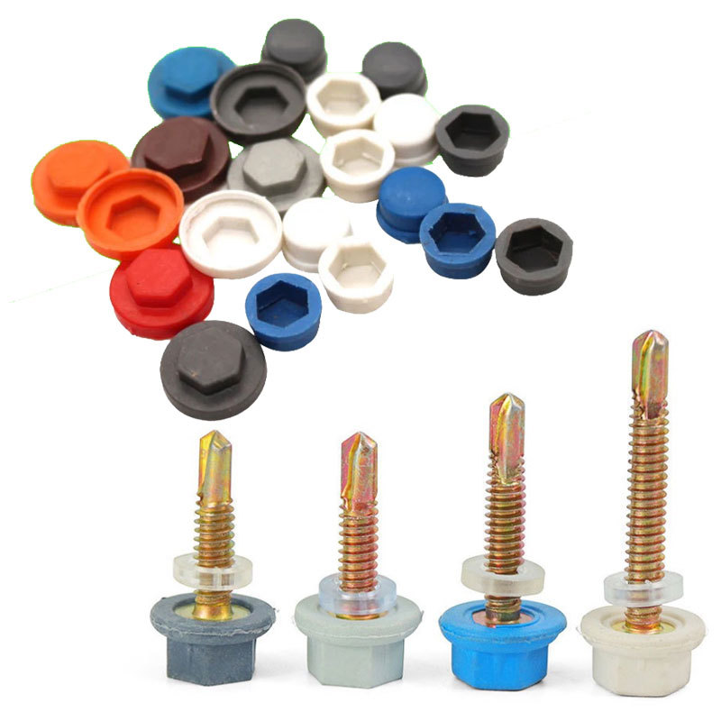 厂家供应钻尾丝防水帽 彩钢螺丝帽 六角燕尾螺丝帽非小帽颜色齐全