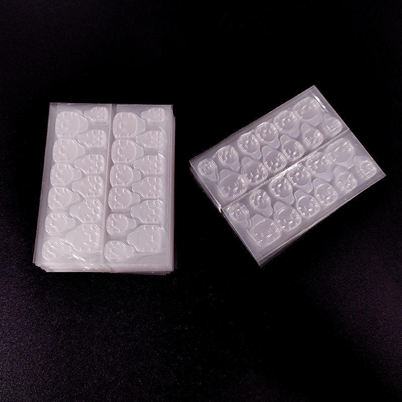 粉色果冻胶粘透明隐形牢固双面胶穿戴甲专用粉持久胶贴批发速卖通