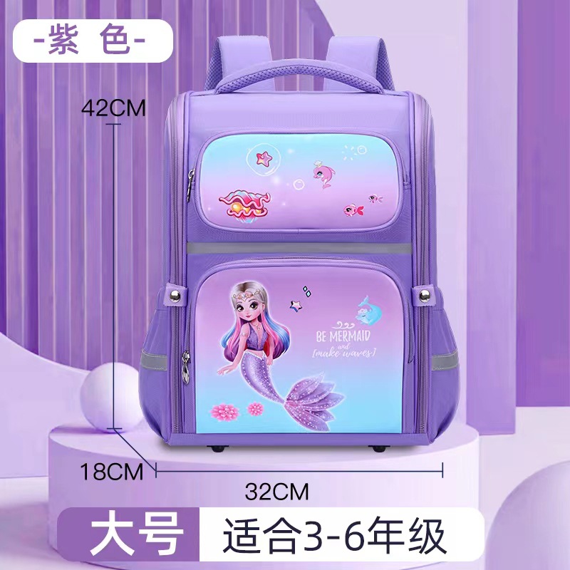 Foreign Trade Export Integrated Large Capacity Primary School Student Schoolbag Spaceman Mermaid Children Backpack Cross-Border