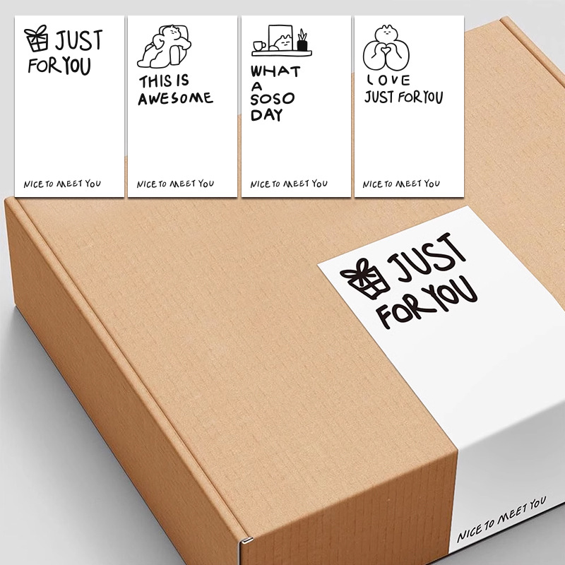 飞机盒封口贴可爱感谢贴纸不干胶包装盒创意贴纸ins开箱不干胶贴