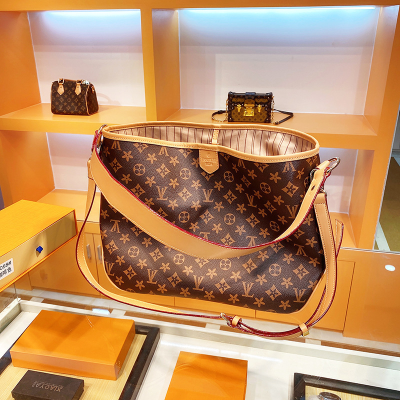 lv路易威登顶级腋下包真皮女包老花中古购物袋托特包大容量-阿里巴巴