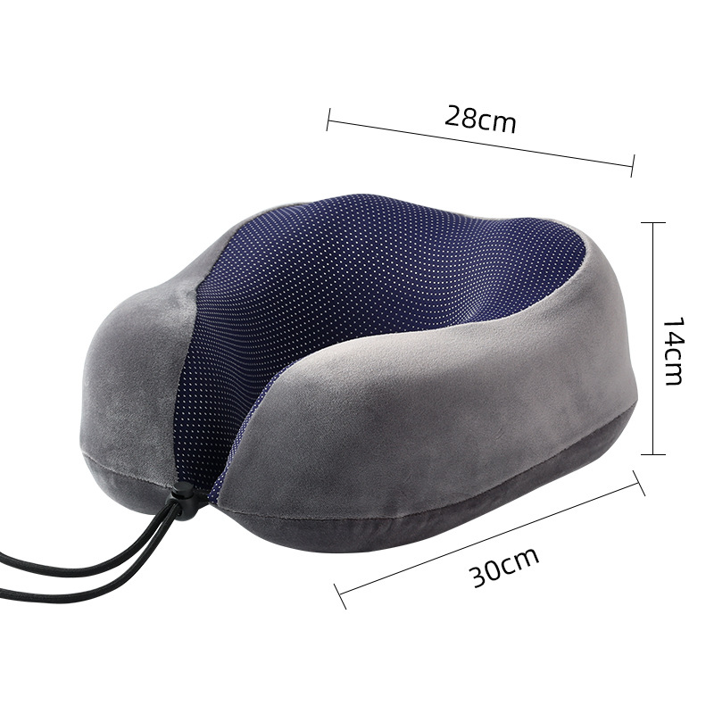 Cross-Border Foreign Trade Memory Foam U-Shaped Pillow Wholesale Storage Aircraft Travel U-Shaped Pillow Three-Piece Set Siesta Neck Pillow