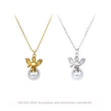 跨境欧美s925纯银创意个性新品时尚流行珍珠项链新潮气质百搭饰品