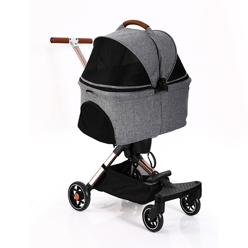 New Aluminum Alloy Ultra-Light Small and Medium-Sized Cat and Dog Foldable Pet Trolley Lightweight Outdoor Travel Pet Walking Artifact