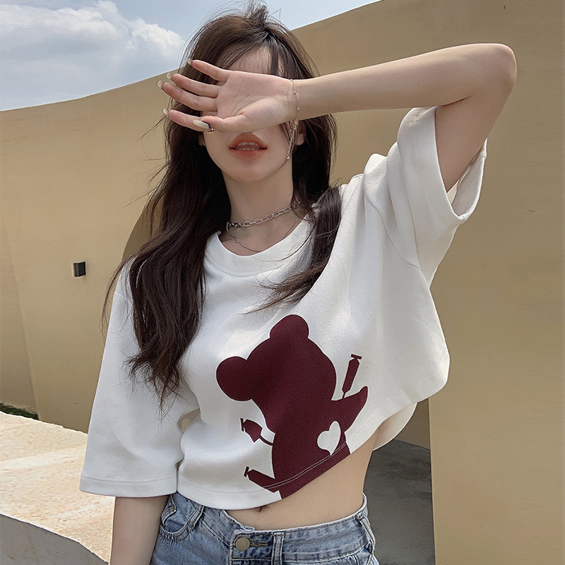 腰显瘦韩版t恤图片