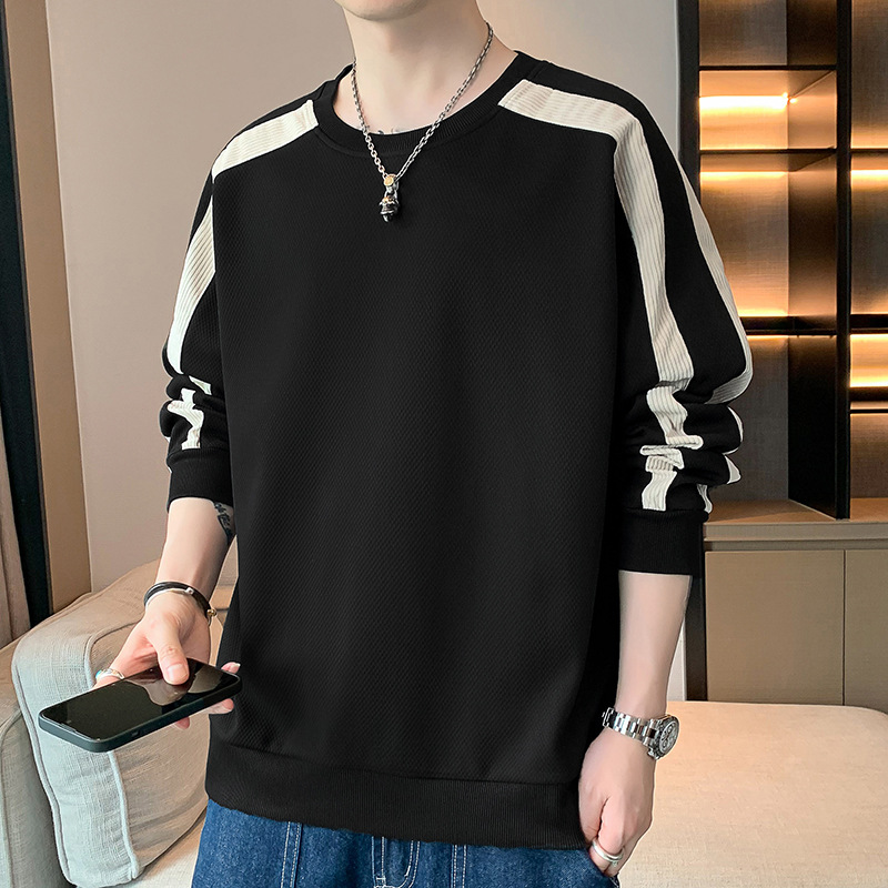 Fall 2023 New Men's Sweater Casual Fashion All-Matching Youth Handsome Long Sleeve T-shirt round Neck Men's Sweater